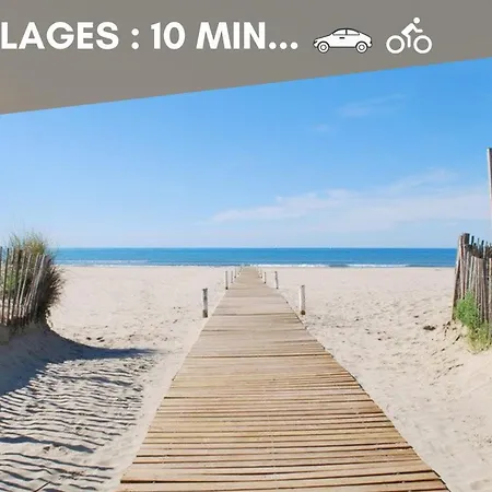 Campsite New Jungle - Clim - Wifi - Draps & Serviettes - Bbq - 10' Des Plages 4*